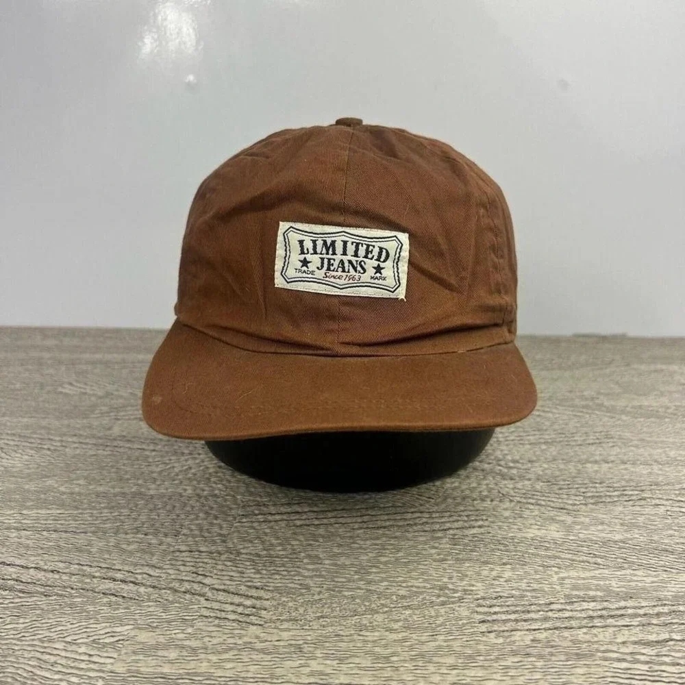The Limited Jeans Hat Cap‎ Strap Back Baseball Brown Embroidered Logo